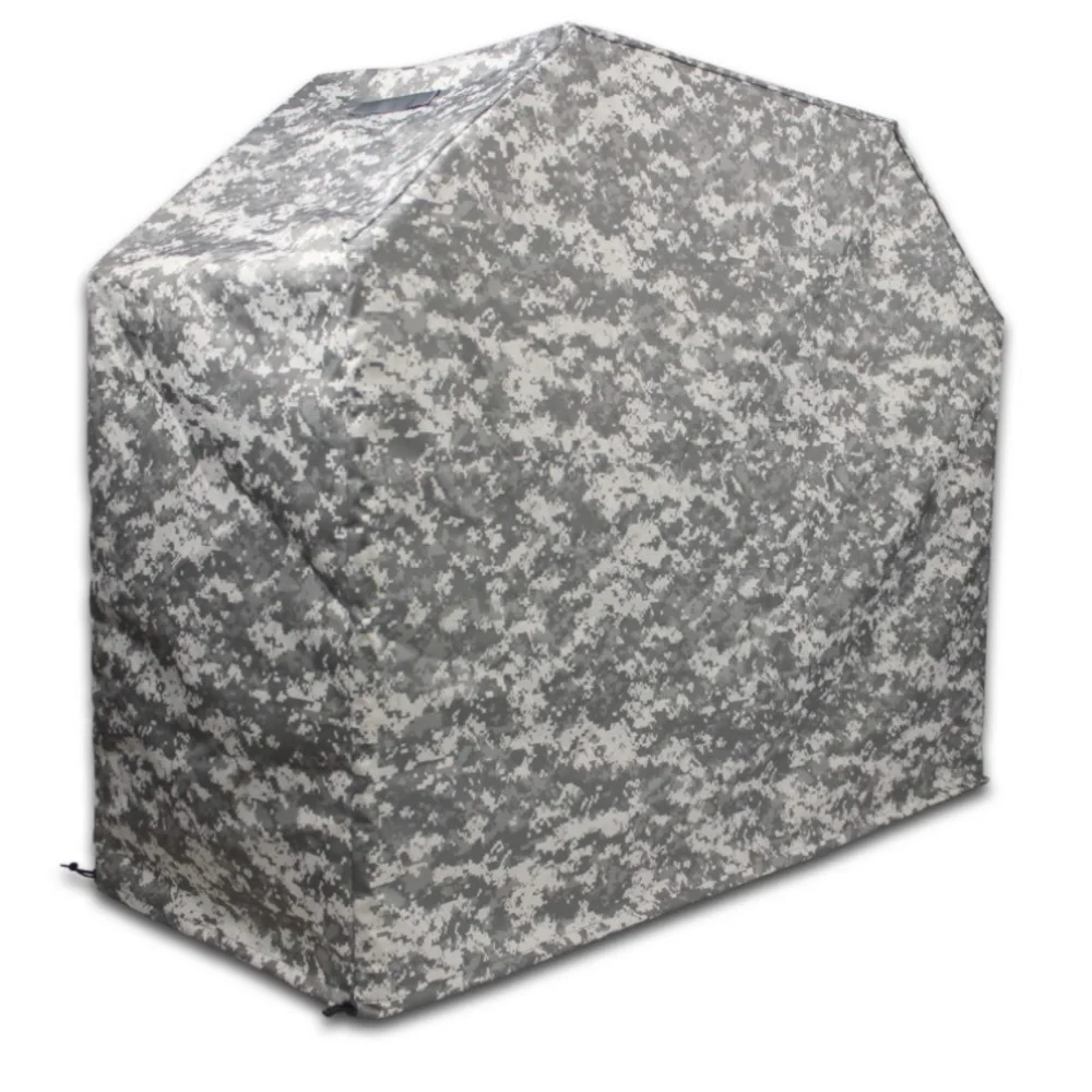 TRUSTAR Large Gray Camo BBQ Grill Cover with Clips & Drawstring Cord Locks